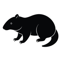 Fototapeta premium A black silhouette of a beaver