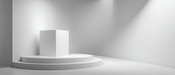 Minimalist White Platform Display Product Showcase or Presentation