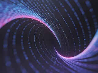 Fototapeta premium Abstract Digital Tunnel with Glowing Particles A Journey Through Data and Technology Representing Connectivity Innovation and the Future of Digital Communication and Artificial Intelligence