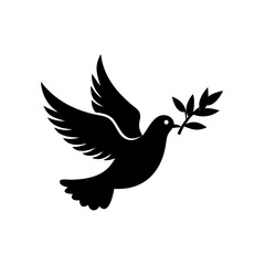 Symbol of peace, a dove carrying an olive branch illustration artwork
