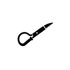 Black loop ribbon saw tool icon vector