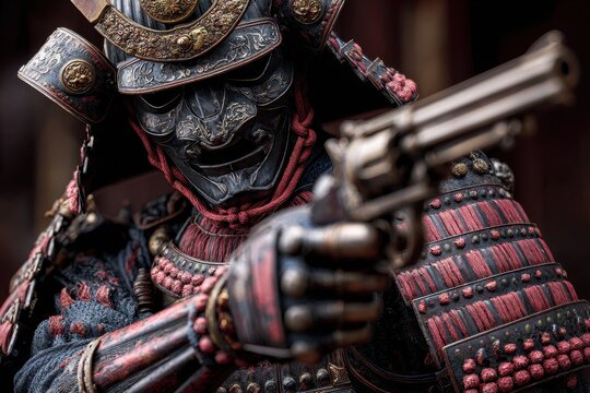 Armored warrior with a mutchlock pistol