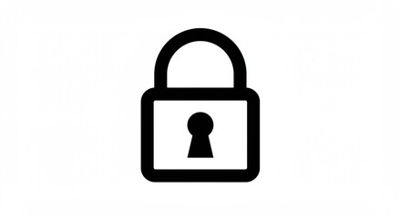 Black outline of a closed padlock with a keyhole, centered on a white background.