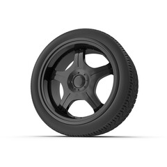 Fototapeta premium car wheel on white background