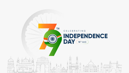 79th India Independence Day 15th August Social Media Post, Poster, Banner, Web Banner, Print Design