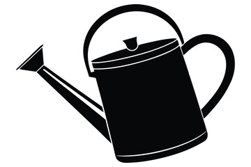 Graphic Black Watering Can Illustration of Gardening Tool Silhouette Design Element