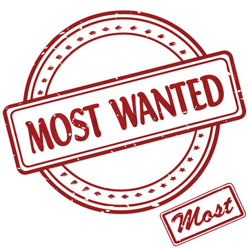 Red most wanted stamp showing vintage grunge textures on a transparent background makes a strong statement