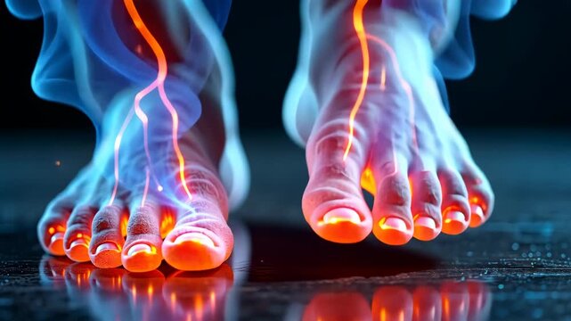 neuropathy, nerve damage, pain relief. Foot health. Nerves trigger muscle reaction. Sensory loss affects balance control. Diabetes complications worsen limb coordination.