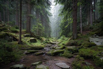 Fototapeta premium Enchanted woods of the Carpathians