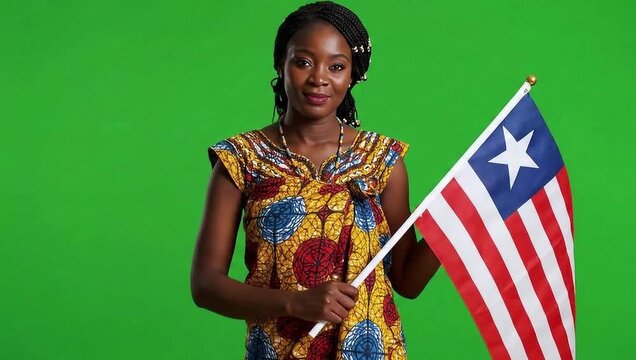 African Woman Embodying Liberian National Pride