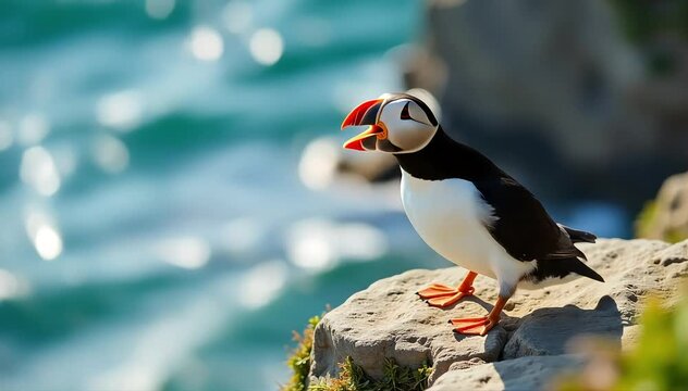 Puffin calling with nasal sound