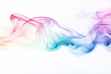 Colorful Smoke Waves in a Dynamic Abstract Design Against White Background
