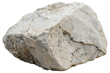 Natural Textured Stone Rock with Cracks and Transparent Background PNG