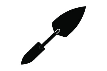 Silhouette of a Gardening Trowel Essential Tool for Planting and Digging in the Garden