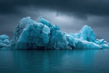 Icebergs gradually dissolving in Iceland s Jokulsarlon lagoon