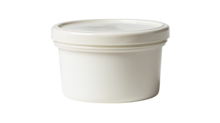White Plastic Food Tub Isolated on Transparent BG