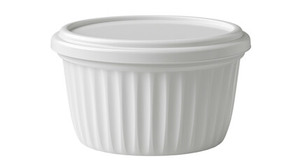 White Round Plastic Food Container with Lid Mockup