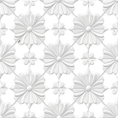 Elegant White Floral Relief Pattern