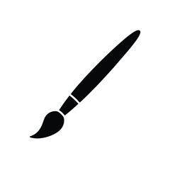 Black paint brush icon white background