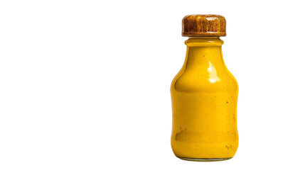 Yellow Mustard Bottle Condiment Isolated on Background