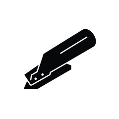 Black punch hole tool icon silhouette white background