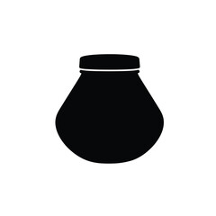 Black ceramic jar icon container