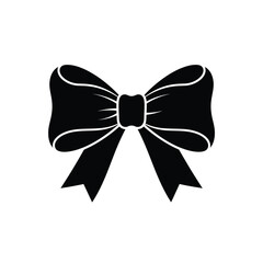 Black ribbon bow icon white