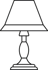 Table lamps silhouette on white background