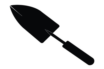 Black Garden Trowel Silhouette Gardening Hand Tool Icon for Planting and Weeding
