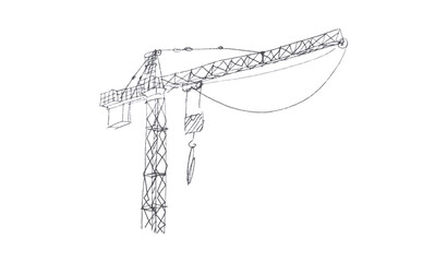 Building crane sketch