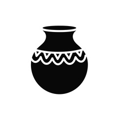Tribal pot silhouette water vessel