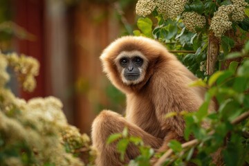 Mother Gibbon resting in the garden