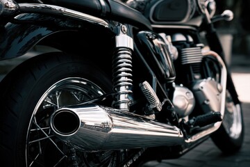 Motorbike chrome exhaust