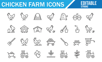 Collection of chicken farm illustrations, ideal for farming, agriculture, and rural projects