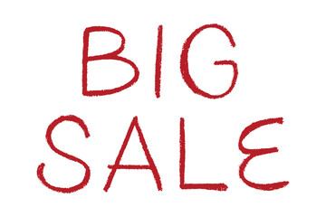 Big sale lettering Handwritten word Modern brush calligraphy Template for marketing ad, print, web, banner, poster, flyer Ink illustratio