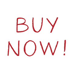 Buy now lettering Handwritten word Modern brush calligraphy Template for marketing ad, print, web, banner, poster, flyer Ink illustration