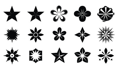 Seamless pattern vector of black and white floral snowflake icons