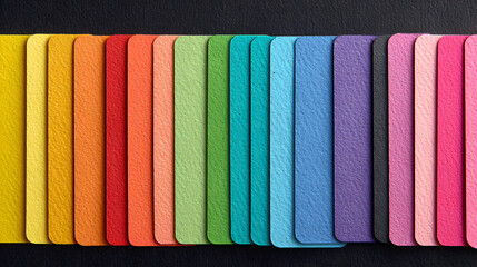 Vibrant Pastel Color Swatches on Black Background