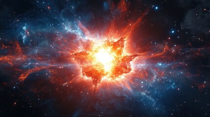 Fototapeta premium A Cosmic Explosion Illuminates the Vastness of Space