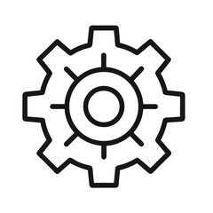 Simple outline gear icon represents settings or mechanics