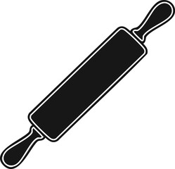 Rolling pin silhouette vector