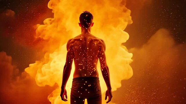 fever, high temperature, immune response. Bodily defense. Clouds rumble as fever spikes. Heat envelops body during illness. Energy wanes from severe fever.