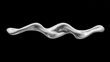 Obraz premium Silver liquid substance flowing in a wavy pattern.