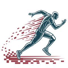 Obraz premium Swift Strides: A dynamic illustration of a runner in full stride, evoking the energy and speed of athletics.