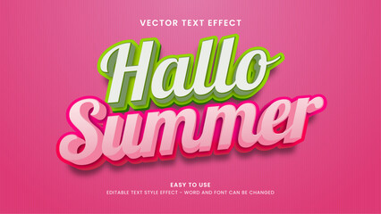 hallo summer editable text effect 3d