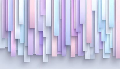 Fototapeta premium Abstract geometric design with pastel colored vertical stripes.