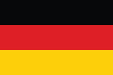 Stylized german flag design with bold red black and yellow stripes and outline