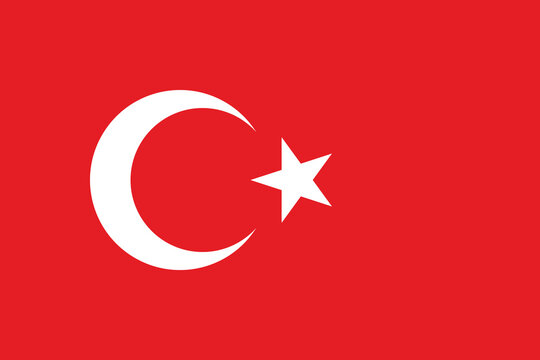 Official turkish flag design with vibrant colors and classic typography for national representation