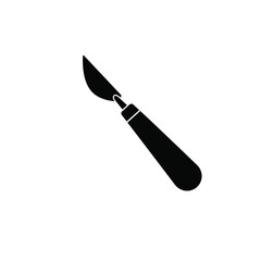 Black scalpel carving tool icon knife blade