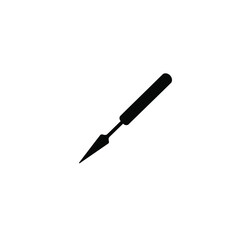 Black silhouette of a pointed carving tool sharp
